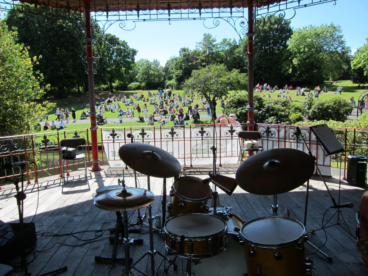 Liverpool Brass Band on the Band Stand in Sefton Park - Palm House Sefton  Park